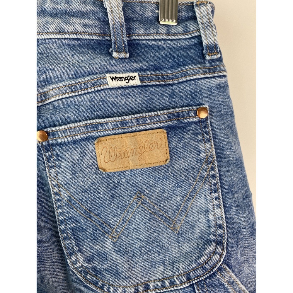 Wrangler Womens Carpenter Jeans 28 Blue High Rise Straight Leg Utility 90s Baggy - Picture 11 of 16